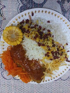 عکسی از دستور چلو مرغ به روش خودم