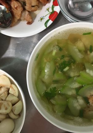 Hình của món Bí nấu tôm khô.