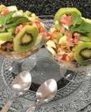 Muesli with split banana