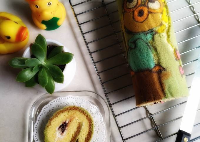 Resep Bolu Gulung Lukis (Pororo) oleh Mita.WMommyFayzel Resep Bolu Gulung Lukis (Pororo) oleh Mita.WMommyFayzel