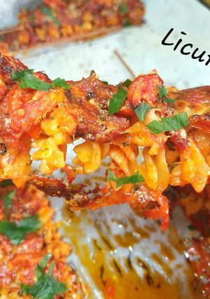 O poză a rețetei Pasta pizza pe frigărui.
