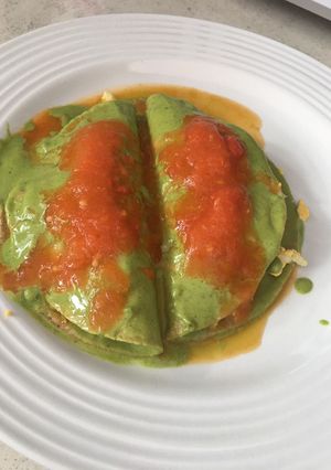 Una foto de Papadzules (tradicional de Yucatán)