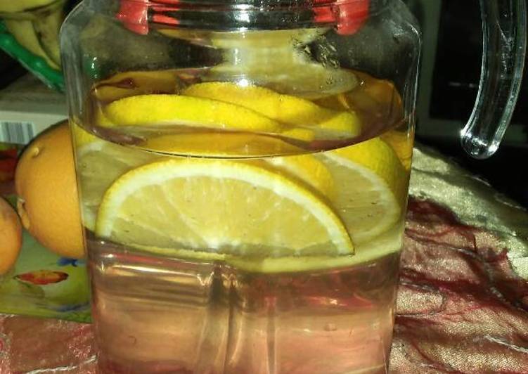 Langkah mengolah Infuse water 👉 jeruk & delima nikmat