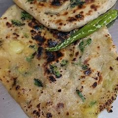 Stuffed kulcha A picture of Stuffed kulcha.