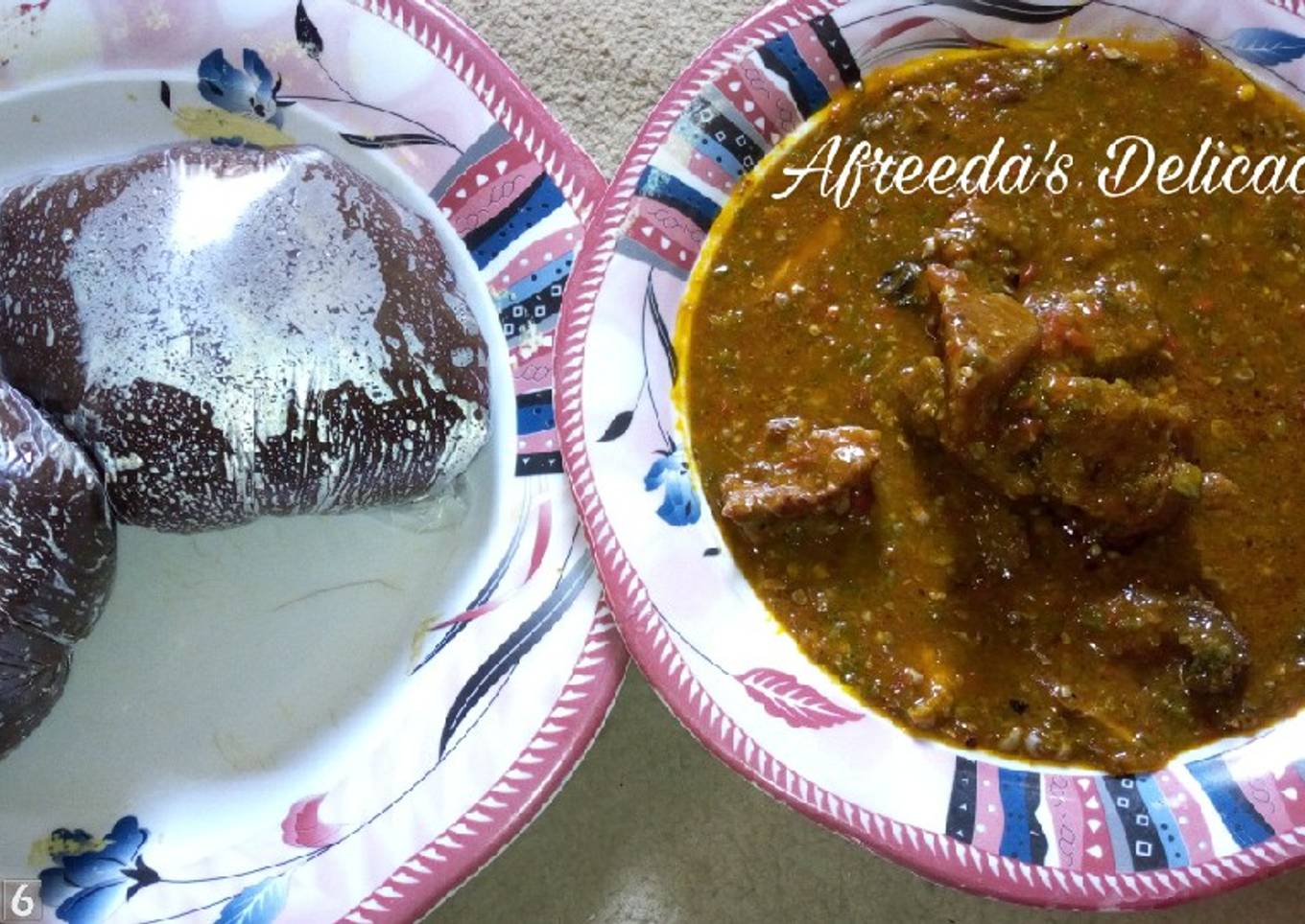 Amala and okro soup