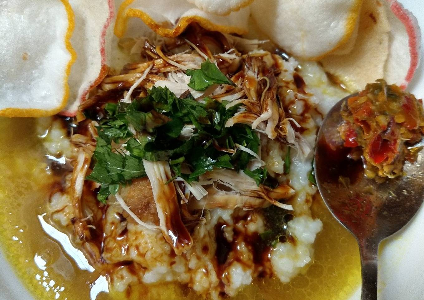 Bubur ayam nasi sisa