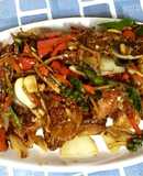 ผัดฉ่าปลากะพงทอดกรอบ