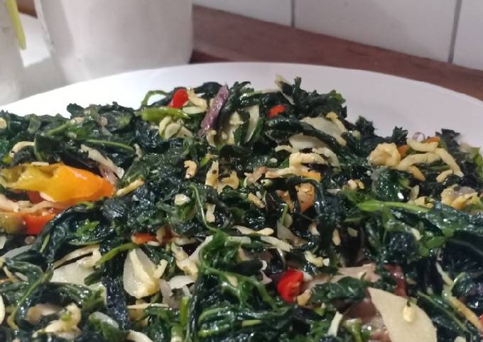 Resep Tumis Daun pepaya Jepang+Teri, Enak Banget