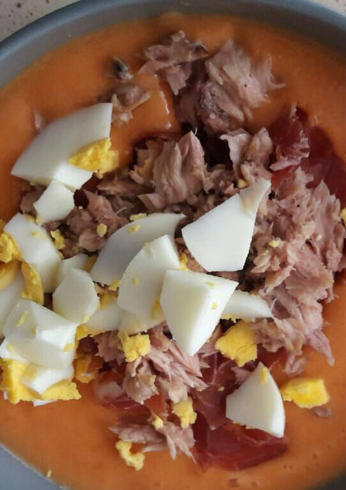 Una foto de Salmorejo ligero Thermomix