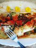 Merlucita con verduras en papillote