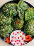 Palak Puri or Deep fried Spinach flat bread