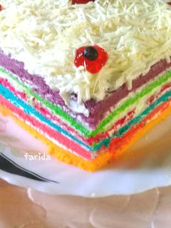 Foto resep Rainbow Cake Kukus Ny. Liem Super Lembut