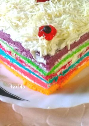Foto resep Rainbow Cake Kukus Ny. Liem Super Lembut