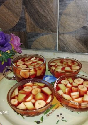 صورة لوصفة جيلى فراولة بالفواكه