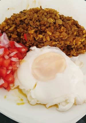 Una foto de Tacu tacu de lentejas