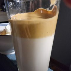 Dalgona Bustelo coffee ☕ with amaretto A picture of Dalgona Bustelo coffee ☕ with amaretto.