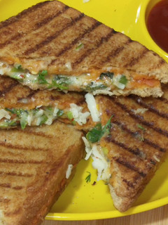 A picture of #Chilli cheese grilled toast.