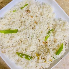 A picture of Ginger Garlic Rice - we can serve with any kind of curry and gravy.