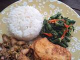 Isi Piringku : cumi sambal ijo kecombrang, tumis daun pepaya kacang panjang & tempe goreng