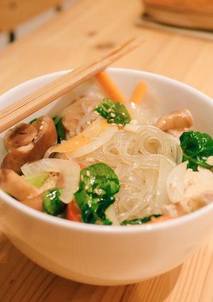 A picture of Korean Glass Noodles.