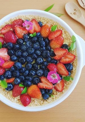 รูปของ ทาร์ตผลไม้ครีมคัสตาร์ด ไม่ง้อเตาอบ No-bake Fruit tart