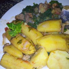 A picture of Simple matoke nyama.