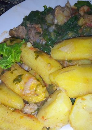 A picture of Simple matoke nyama.