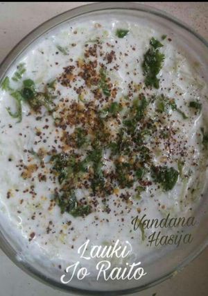 A picture of Lauki/Doodhi Ka Raita.