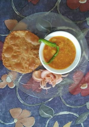 A picture of Bedmi Poori and Aalu ki Subzi.