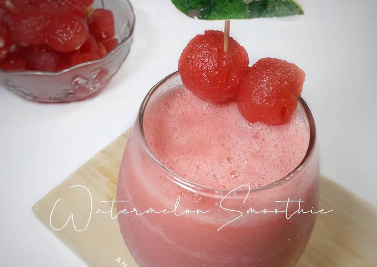 Cara bikin #93 Watermelon Smoothie  yang Bisa Manjain Lidah