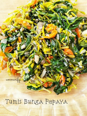 Langkah Mudah untuk Membuat Resep Tumis kangkung teri bunga pepaya yang Enak Banget Anti Ribet, Lezat