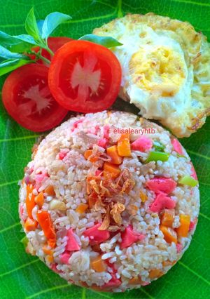 Foto resep Nasi goreng kornet rainbow #antiribet