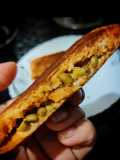 Green Moong sandwich with leftover green moong sundal