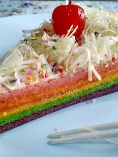 Foto resep Rainbow cake kukus Ny. Liem