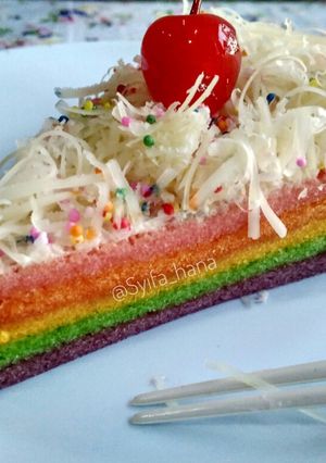 Foto resep Rainbow cake kukus Ny. Liem