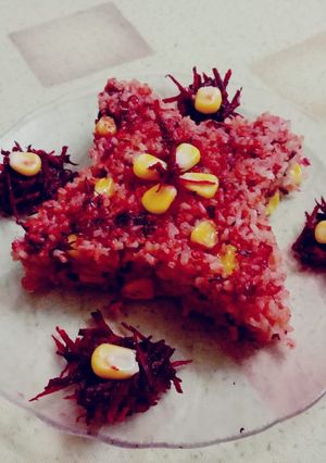 A picture of Corn Beetroot Rice.