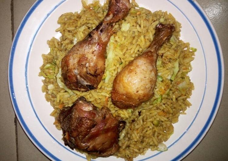 How to Prepare Super Quick Homemade Fried Rice and chicken