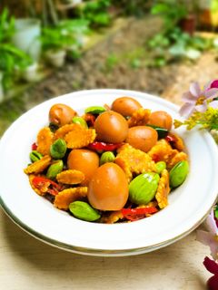 Foto resep Oseng Putren Pete Telur Puyuh