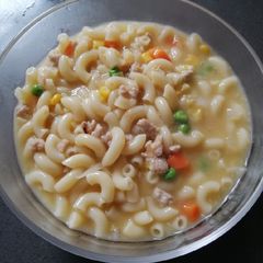 Macaroni in Corn Cream Sauce A picture of Macaroni in Corn Cream Sauce.
