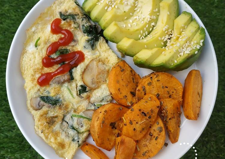 Resep Omlete jamur dan bayam Anti Gagal