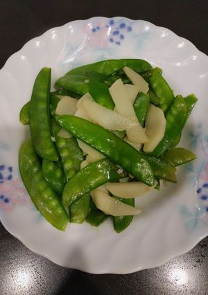 清炒扁豆筍片（方便素）（簡單料理）（清冰箱料理）（快速料理） 的食譜成品照片