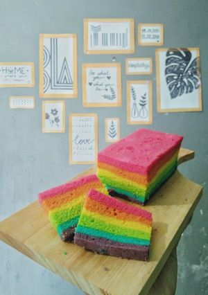 Foto resep 🌈 Bolu Kukus Rainbow 🌈