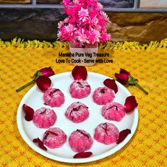 A picture of Rose Coconut Ladoo - Fireless Quick Ladoo In 15 Minutes.