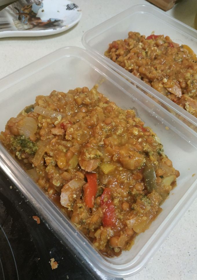 Una foto de Lentejas de bote guisadas con verduras al microondas