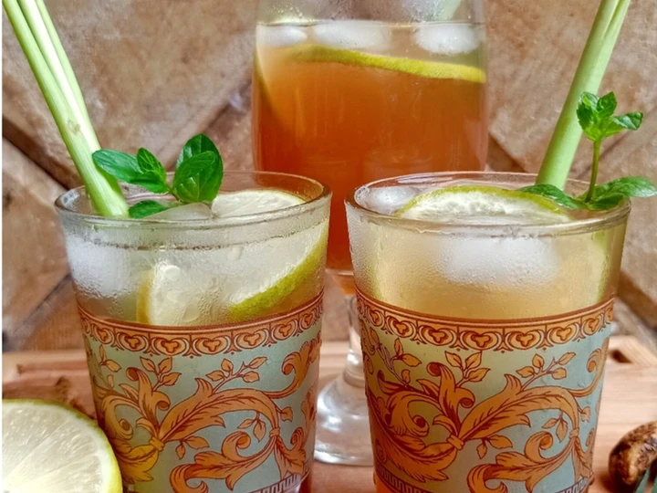 Langkah Gampang Menyiapkan Resep Ice Tea Monjareh (lemon Jahe sereh) yang Lezat Sekali Anti Ribet, Bisa Manjain Lidah