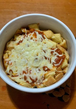 Foto resep Cheesy Bolognese bread pudding