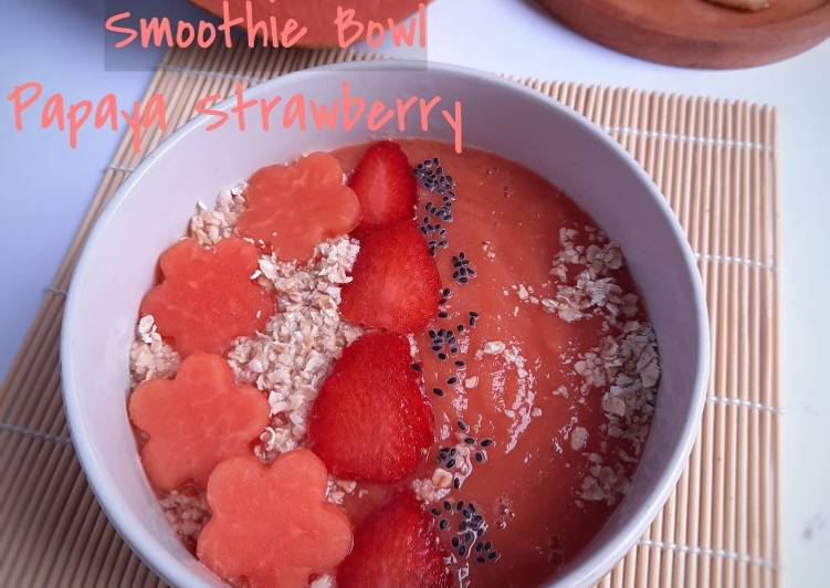 Cara ramu Smoothie Bowl-Papaya Strawberry  Anti Gagal