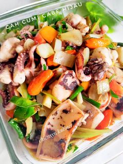 Foto resep Cah cumi cabe hijau