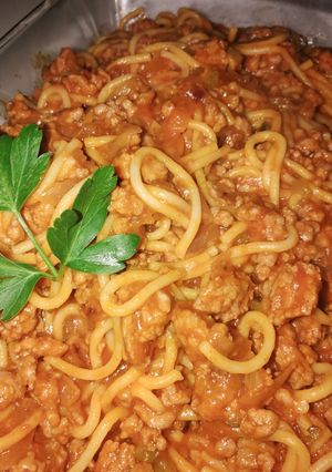 Una foto de Macarrones a mi boloñesa