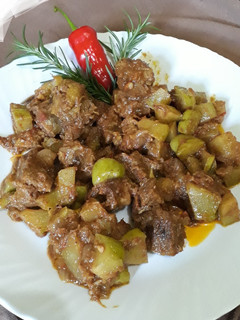 A picture of Chayote with Beef #mymama'srecipe#authormarathon#.